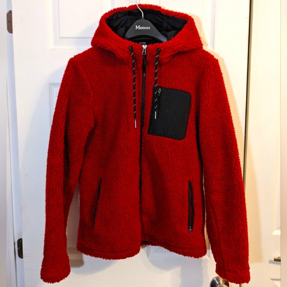 Eddie Bauer NWOT Women's Red Chilali Fleece Full-Zip Hoodie